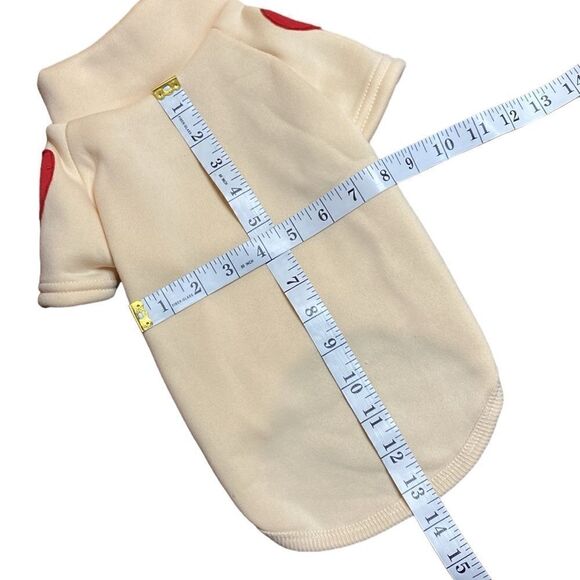 Heart Applique Tan Dog Sweatshirt Top Shirt - Picture 4 of 5